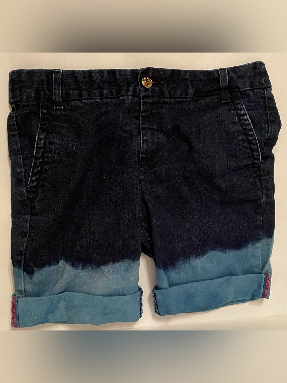 KATE SPADE BROOME STREET JEAN SHORTS BLUE DENIM BERMUDA POCKETS ZIP FLY Size 29